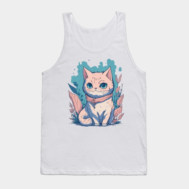 Cute Lazy Cat Tank Top by hippohost